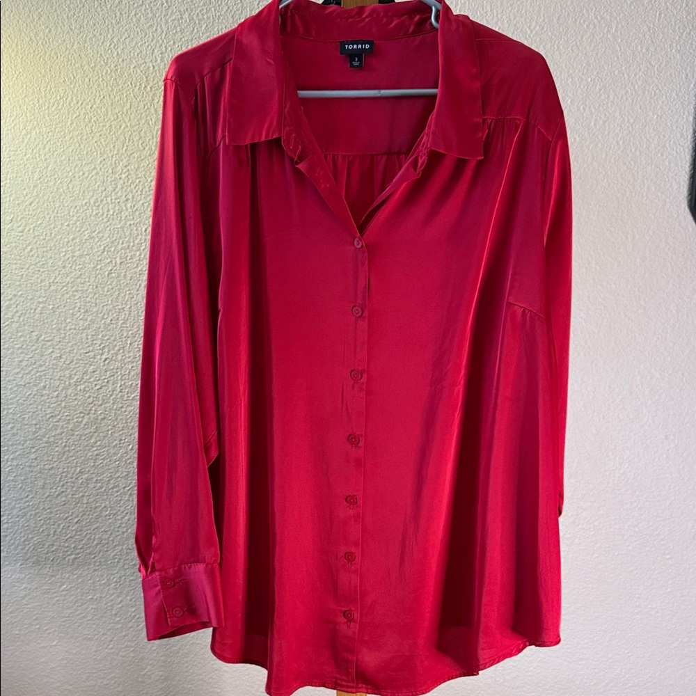 Torrid Scarlet Button-Down Shirt